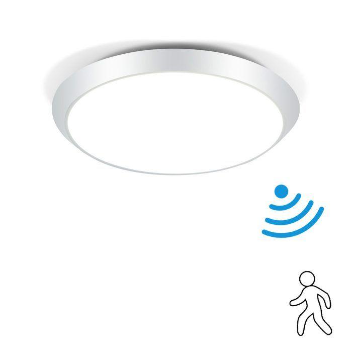 Plafonnier LED NETTLIFE avec détecteur de présence, IP44, 4000K blanc neutre, lampe plafond automatique pour salle de bain couloir