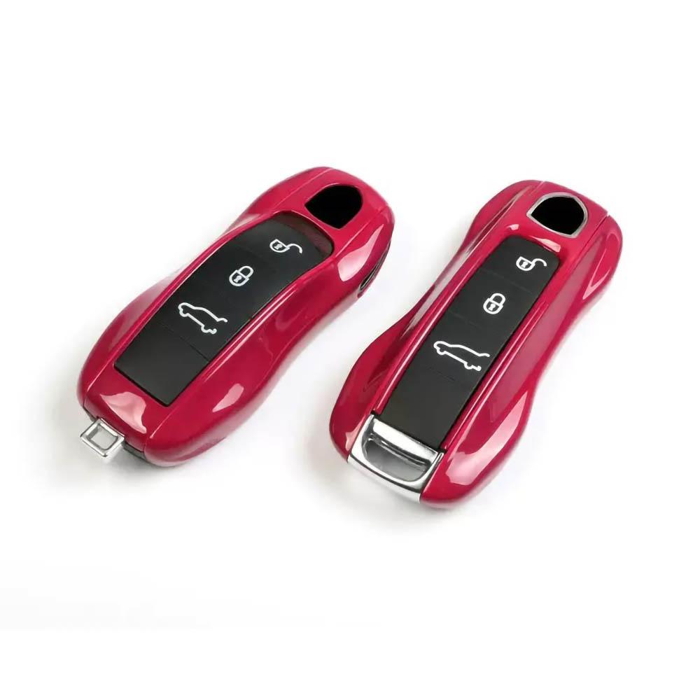 Car Key Case Ruby Star for Porsche Panamera Macan Taycan 718 911 Cayenne Cayman 2013-2024 Remote Control Fob Protective Shell