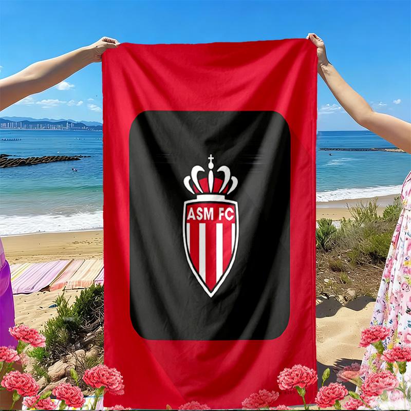 AS Monaco Print Beach Towel, Versatile Lightweight Absorbent Beach Towel for Pool Surf Yoga Bathroom, Perfect Birthday Holiday Gift