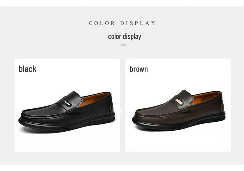 Men's Genuine Leather Summer Loafers - Soft Sole, Slip-on, Casual, Versatile Everyday Shoes