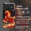 Stylish Chinese-Style Red Horse Print Tempered Glass Phone Case for OPPO Reno 13F 12 11 10 Pro Plus Find X8 X5 X3 PRO Lite Cover