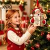 Kreativer Nikolausstrumpf-Halter Weihnachts-Geld-Ornament für den Baum Acryl-Bargeld-Geschenk-Dekoration mit Roter Karten-Schleife Überraschung Feiertags-Hänger