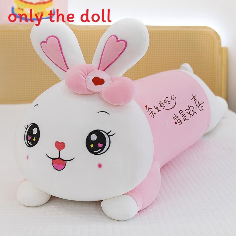 Cute Rabbit Plush Toy With Bow And Embroidery Design For Sleep Kids Girls Girl Bedroom Decor