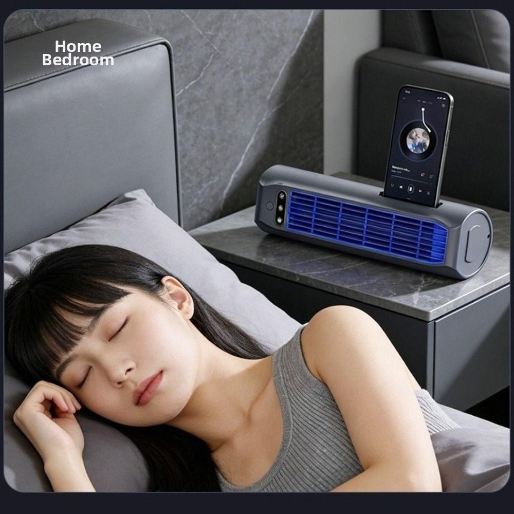 Quiet Portable Desk Fan Digital Display Phone Stand New Bladeless Cooling Fan  Kitchen Cooling