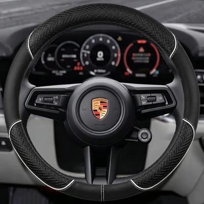 Do Porsche Cayenne Taycan Macan 8D Skóra Nappa Pokrowiec na Kierownicę Samochodową Panamera 718 911 Cayman Akcesoria Samochodowe