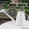 Macaron White Long Spout Watering Can: Resin, Durable, Dual-Purpose for Flowers & Vegetables.