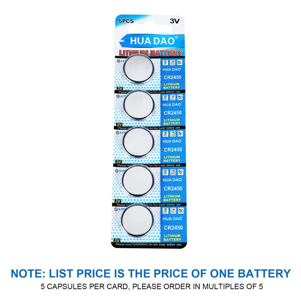 Pacote de 10 unidades/5 unidades Baterias Moeda de Lítio CR2450 3V Alta Capacidade 550mAh Baterias CR2450 para Dispositivos Digitais