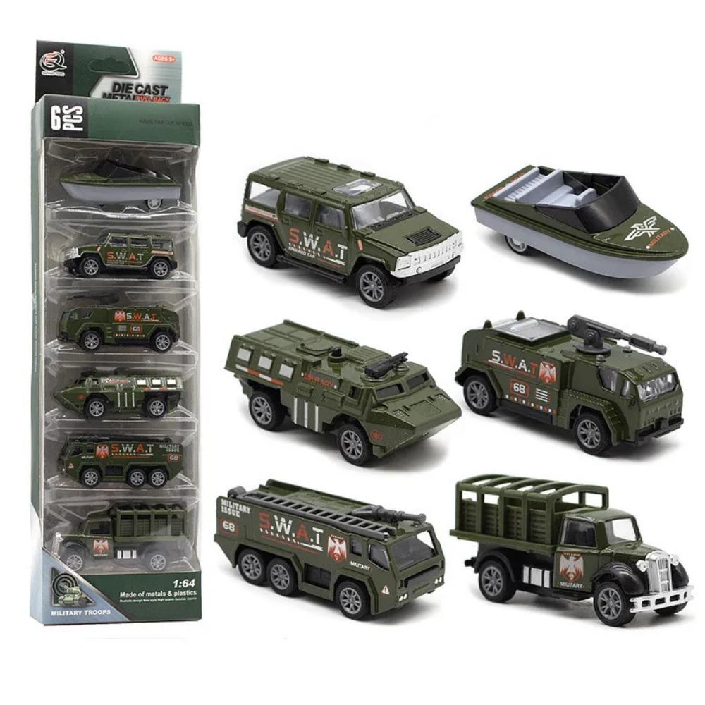 1: 64 Alloy Military Style Car Model,6-piece Set of Car Toys,original Packaging Gift,wholesale