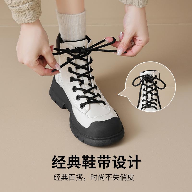 Augustine Platform Martin Boots Women's 2025 Autumn Lace-up British Short Boots Thick Heel Outdoor Mountaineering Tooling Boots