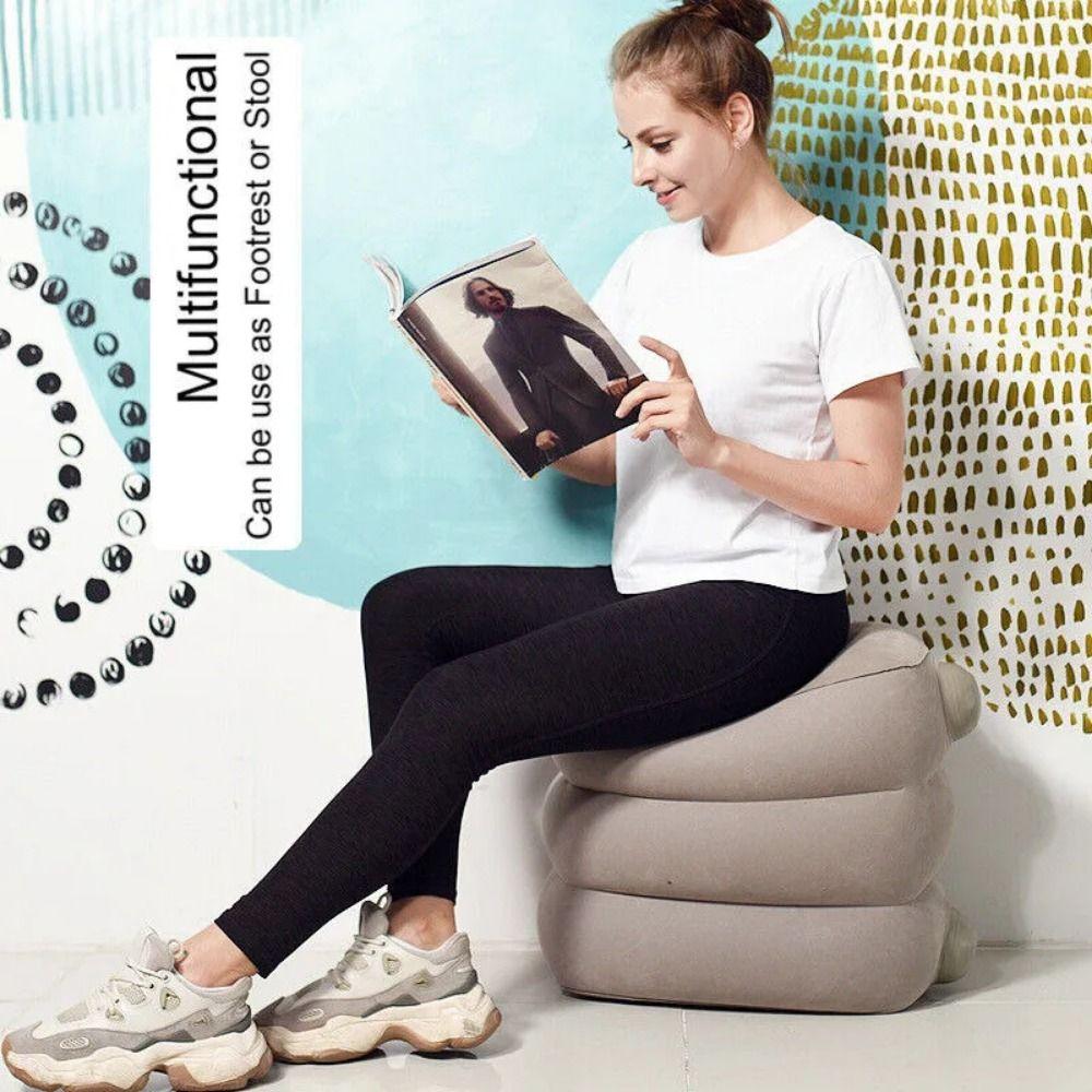 Samopompujący Podnóżek do Samolotu Łatwo Wciskany Nadmuchiwany Podnóżek Krzesło Outdoorowe