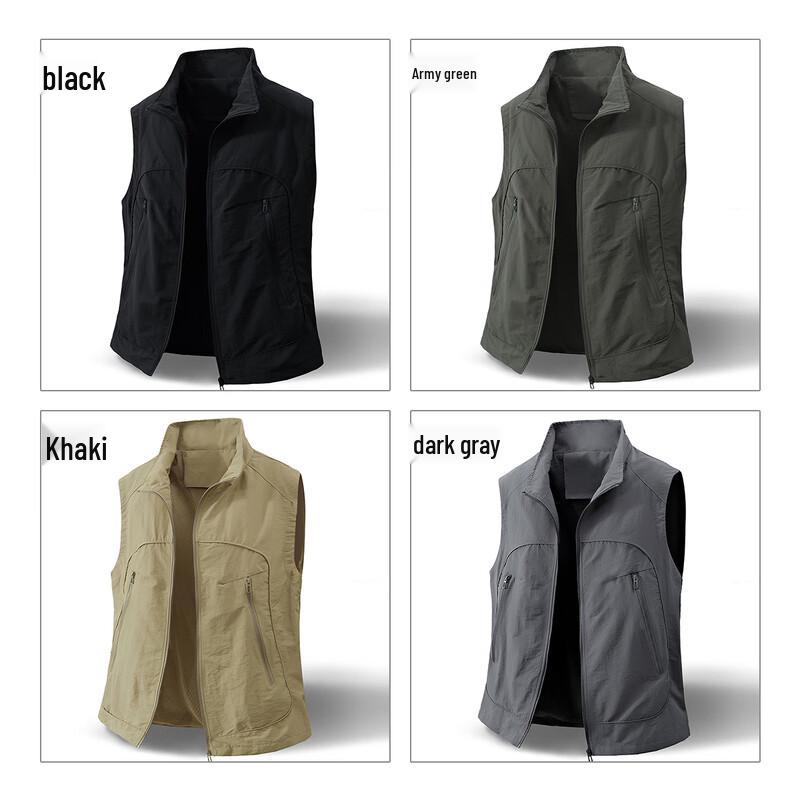 MiiOW Men's Casual Stand-Collar Workwear Vest