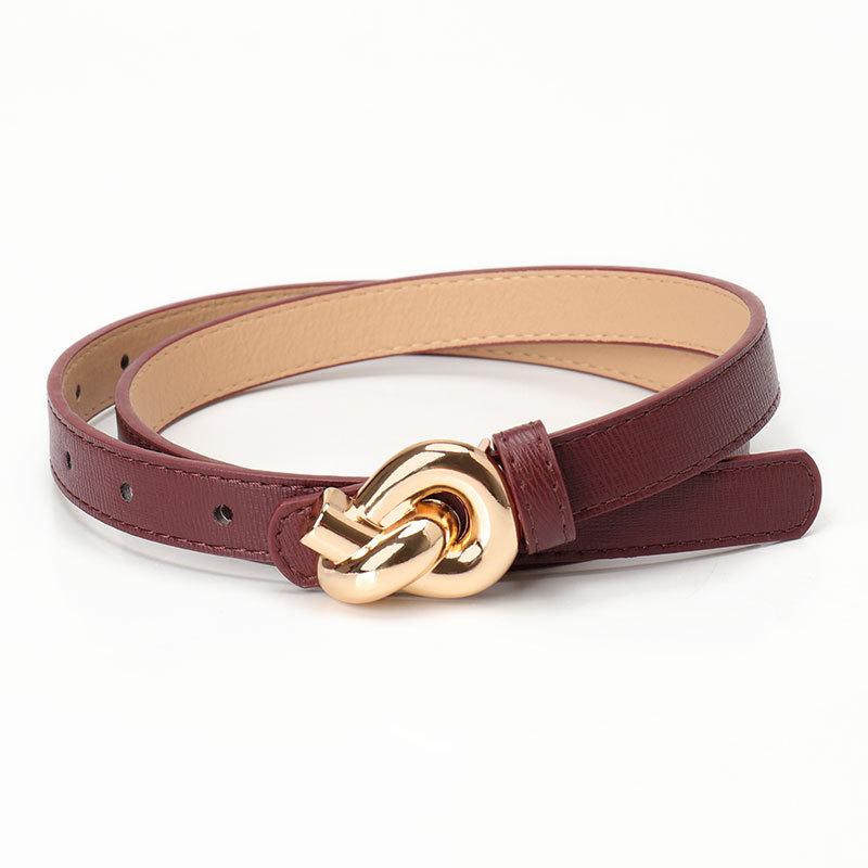 Chic Alloy Snap Button Knotted Belt for Women - Elegant European & American Style
