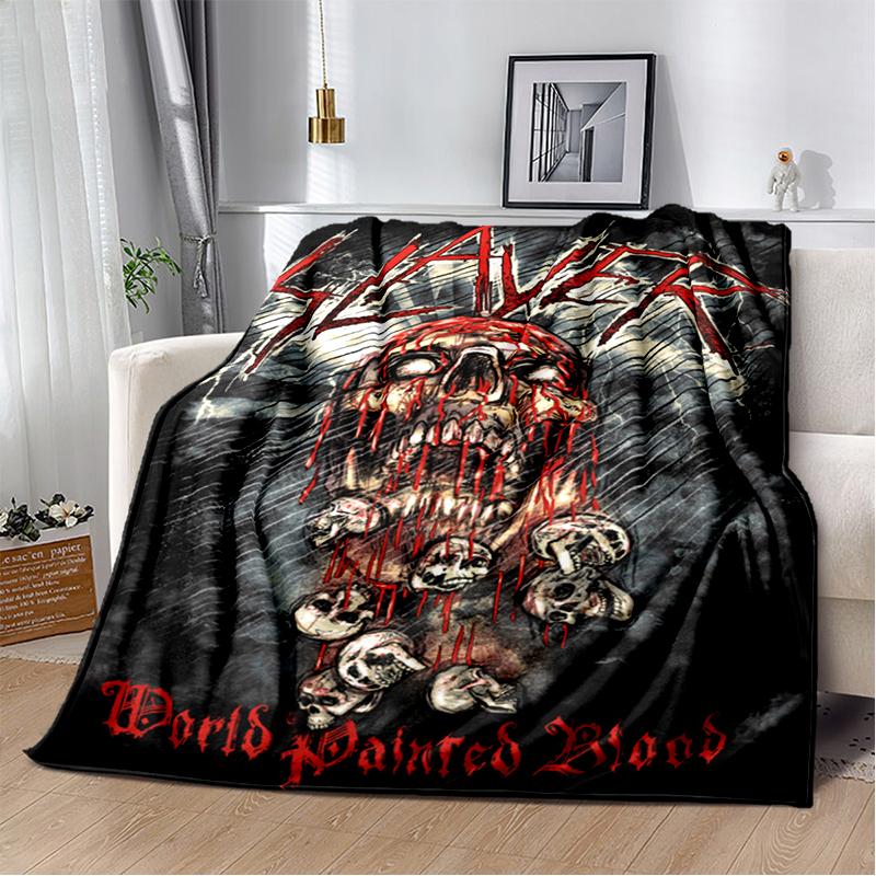 2025 New Style Slayer Heavy Metal Band Sign Blanket,Soft Throw Blanket for Home Bedroom Bed Sofa Travel Cover Kid Gift