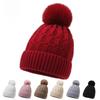 Thicken Winter Beanie Hat With Fur Pom Pom Winter Caps Fashionable Fleece Beanies Outdoor Wear