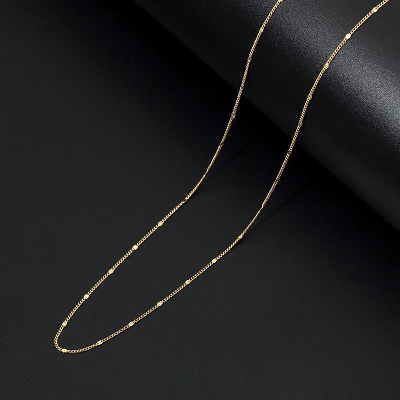Titanium Steel Necklace Women'S O-Chain Lip Chain Plated Real Gold 18K Non-Fading Collarbone Chain Neck Chain Plain Chain