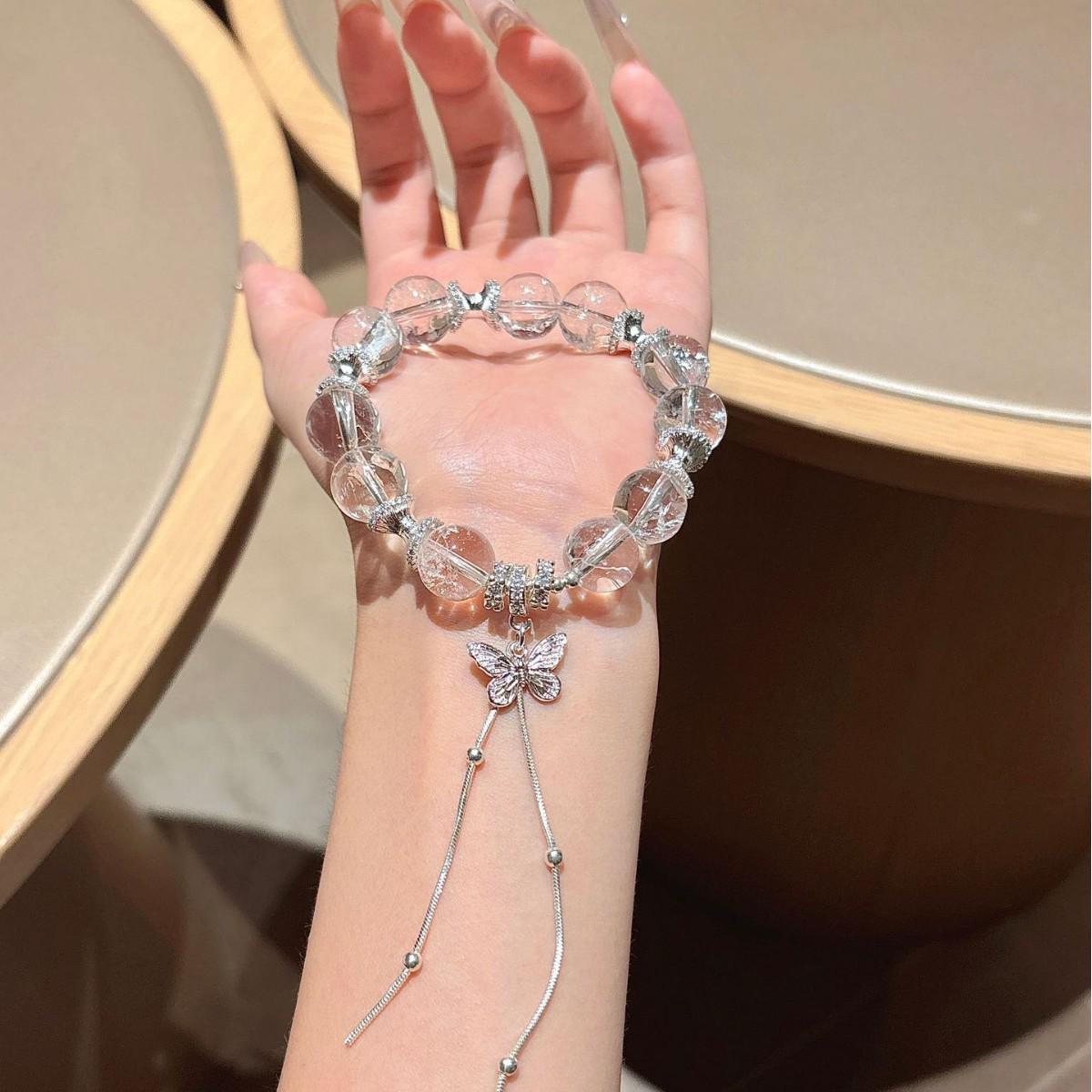 

Tiaomosi Original Natural White Ase Crystal Large Beads 15-Treasure Mix Style Bracelet AAA purity white Ase crystal ~15mm