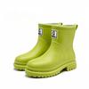 Thickened Rain Boots Women's All-match Fashion Short-tube Rain Boots Adult Kitchen Waterproof Non-slip Rubber Shoes Women