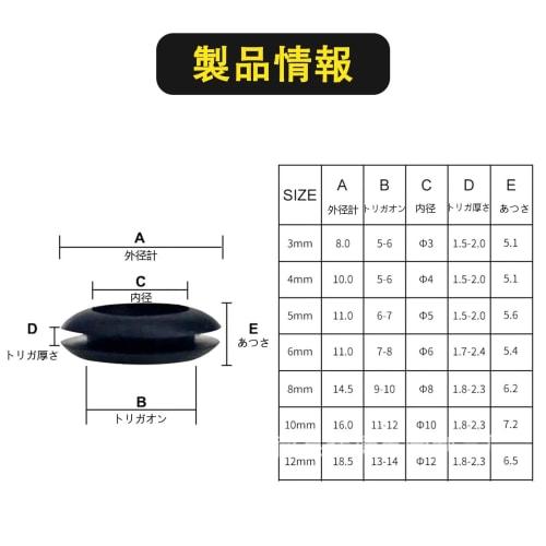 Cable Grommets, Rubber Grommets [Set of 260] Grommets, Grommet Set, Double-Sided Protection, Wiring Protection, Grommet Set, Rubber Bushings, 7 Sizes,