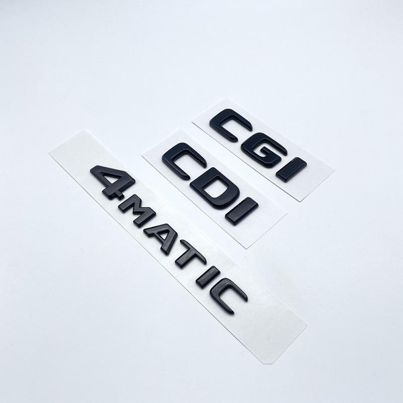 Buchstaben-Emblem für Mercedes Benz CDI CGI TDI 4Matic, Auto-Styling, Kofferraum-Namensschild, Logo-Aufkleber, flache Schriftarten, silberfarben glänzend
