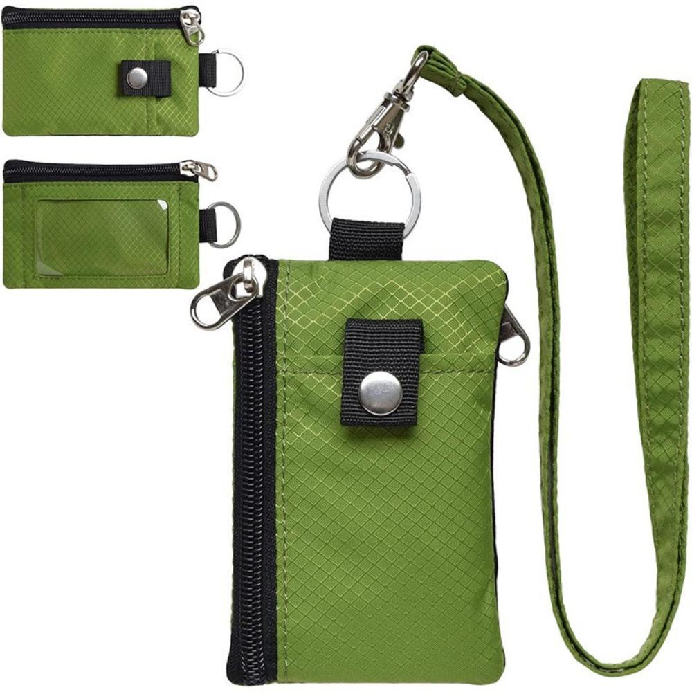RFID-Blockierendes Kleines Portemonnaie für Damen Wasserabweisend Reise Schlüsselanhänger-Portemonnaie Minimalistisch Herren Schlank Reißverschluss Karten-Lanyard-Portemonnaie Ausweis