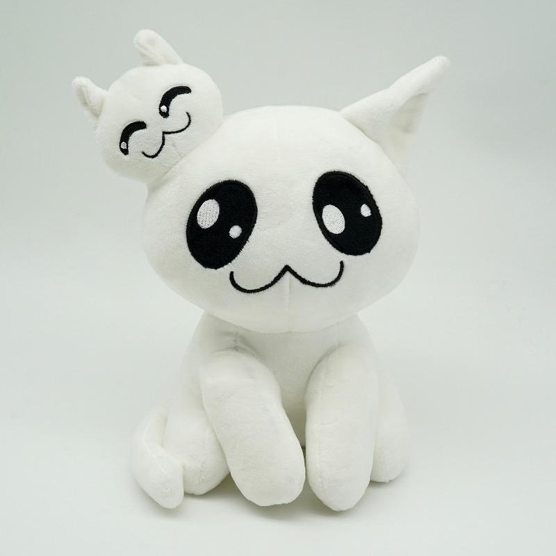 New Adorable Mewgenics Plush White Cat Ghost Stuffed Doll Cute Alien Cat Figure Soft Plush Toy Home Decoration Collectible Gift for Kids and Friends