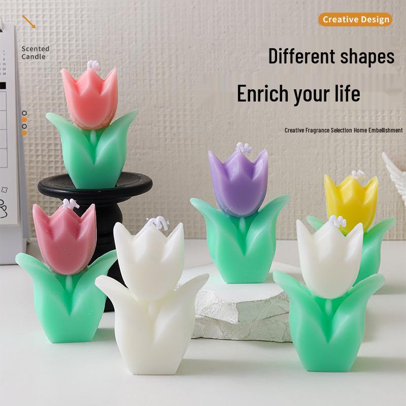 Tulip Scented Candle Ornament - Holiday & Special Occasions Gift for Mother's Day & Teacher's Day.