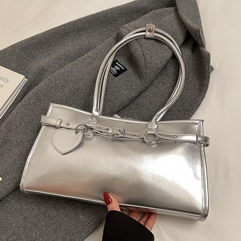 Frühling Neuprodukt Nischendesign personalisierte Ölwachsleder Achsel-Baguettetasche vielseitig Pendeln Temperament tragbare Umhängetasche Damen