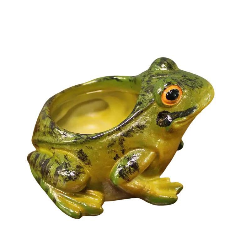 Ghiveci Broască, Mini Ghiveci Drăguț cu Broască Simulată, Ghiveci din Rășină cu Broască, Ușor de Curățat, Ghivece pentru Plante, Ghivece pentru Flori, Ghivece pentru Plante