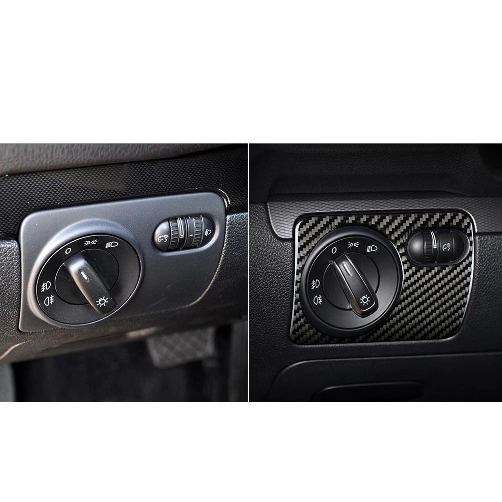 New Carbon Fiber Headlight Switch Control Frame Sticker Anti-scratch Easy to Install Stickers For VW Golf 6 R MK6 Scirocco 09-16
