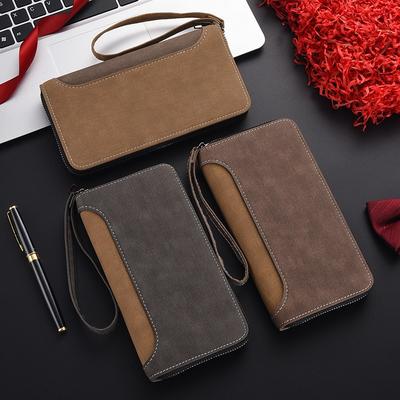 New Men's Long Wallet, Multi-function Clutch Bag, Large Capacity Personalized Zipper, Change Wallet, Mobile Phone Bag.