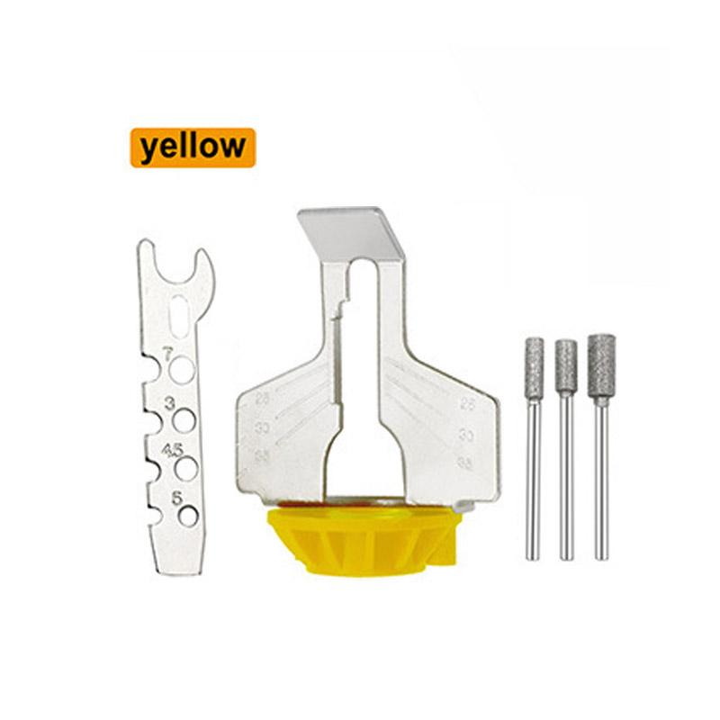 

5 цветов Насадка для заточки цепной пилы Направляющая для заточки Головка адаптера для сверла Насадка для заточки цепной пилы Вращающийся инструмент жёлтый