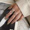 925 Silver Irregular Water Droplets Cross Ring Female Simple Retro Handmade Jewelry