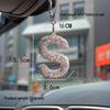 Rhinestone Bow Polymer Clay Rearview Mirror Ornament for Women