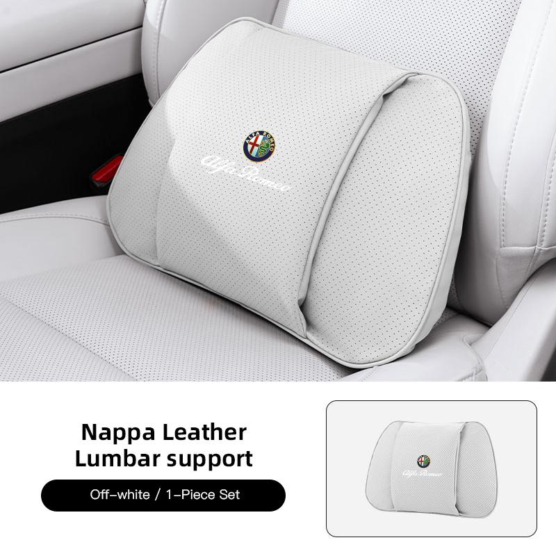fxrp5 Napa Leather Headrest and Lumbar Support For Alfa Romeo 156 159 4C 8C 166 Giulia Giulietta Mito Stelvio Spider GT Tonale Disco