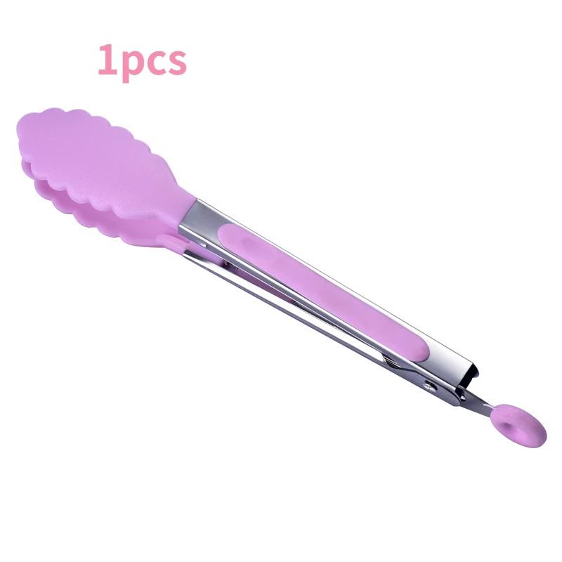 Silicone Food Tong Stainless Steel Kitchen Tongs Silicone Non-slip Cooking Clip Clamp BBQ Salad Tools Grill Kitchen Accessories