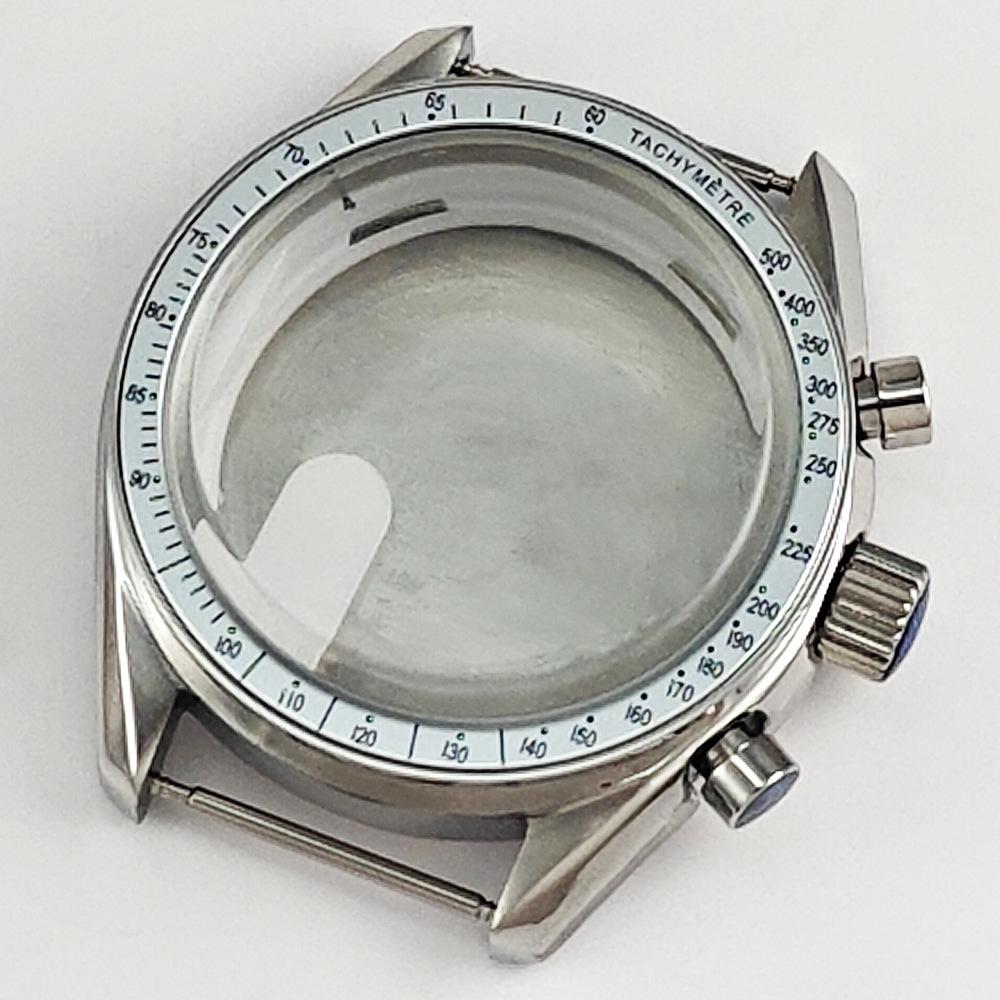 40MM Stainless Steel Watch Case for VK63/VK64 Movements, Multifunctional Speedmaster Style