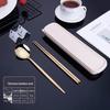 Nordic Style Portable Cutlery Set for One - Includes Knife, Fork, Spoon, and Chopsticks - Perfect for Office Workers and Students.