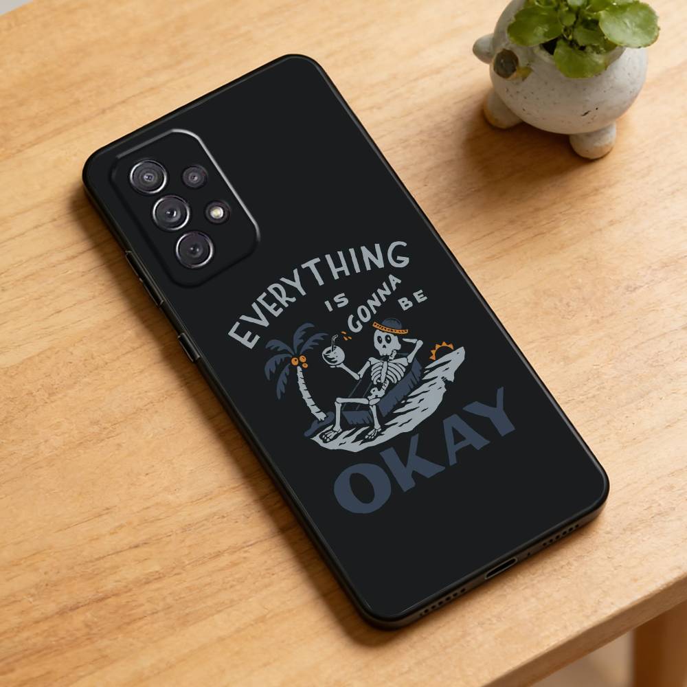 

Dead Skull Phone Case For Samsung Galaxy A73,21,22,32,71,53,52,51,80,5G Soft Black Cover Samsung a22 4g