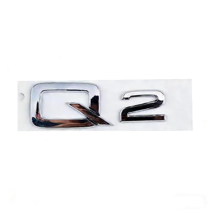 3D ABS Chrome Black Letters Numbers Car Rear Trunk Boot Emblem Sticker Badge For Audi Q2 Q3 Q5 Q6 Q7 Q8 Car Styling Accessories