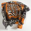 New color block leopard print silk scarf sunscreen shawl premium foreign style scarf simulation silk 71cm square scarf professional scarf women