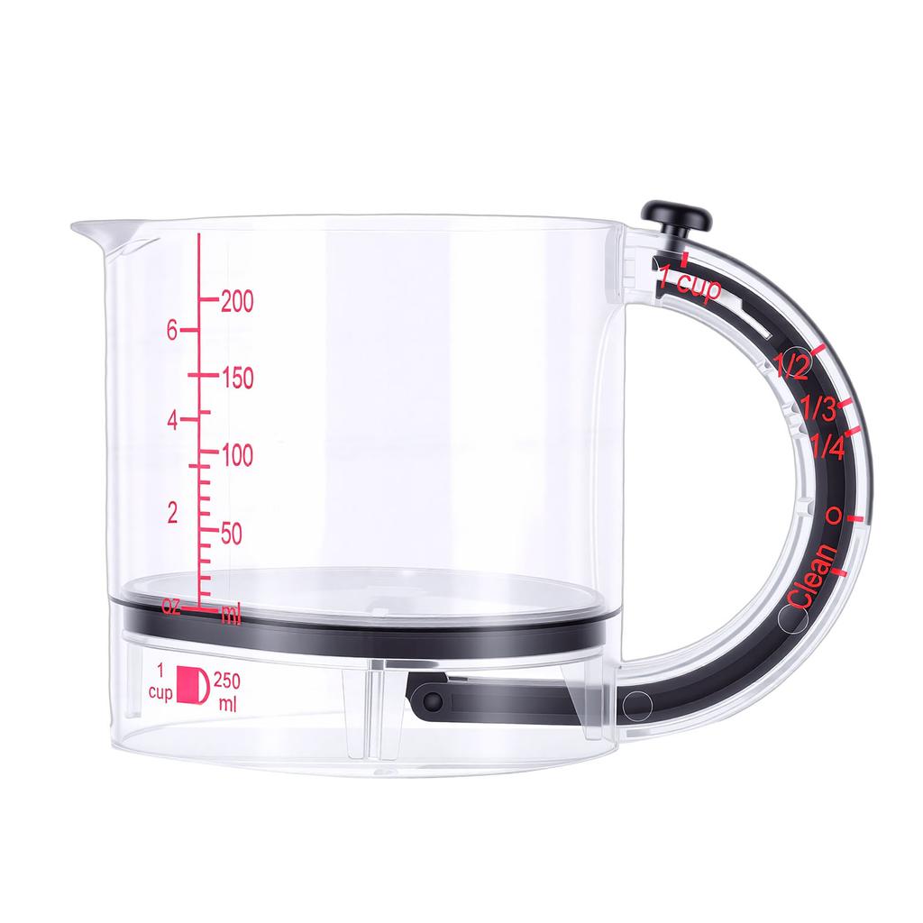 Adjustable Measuring Cup 4 in 1 Multi Functional with Base for Cooking Baking Ingredients