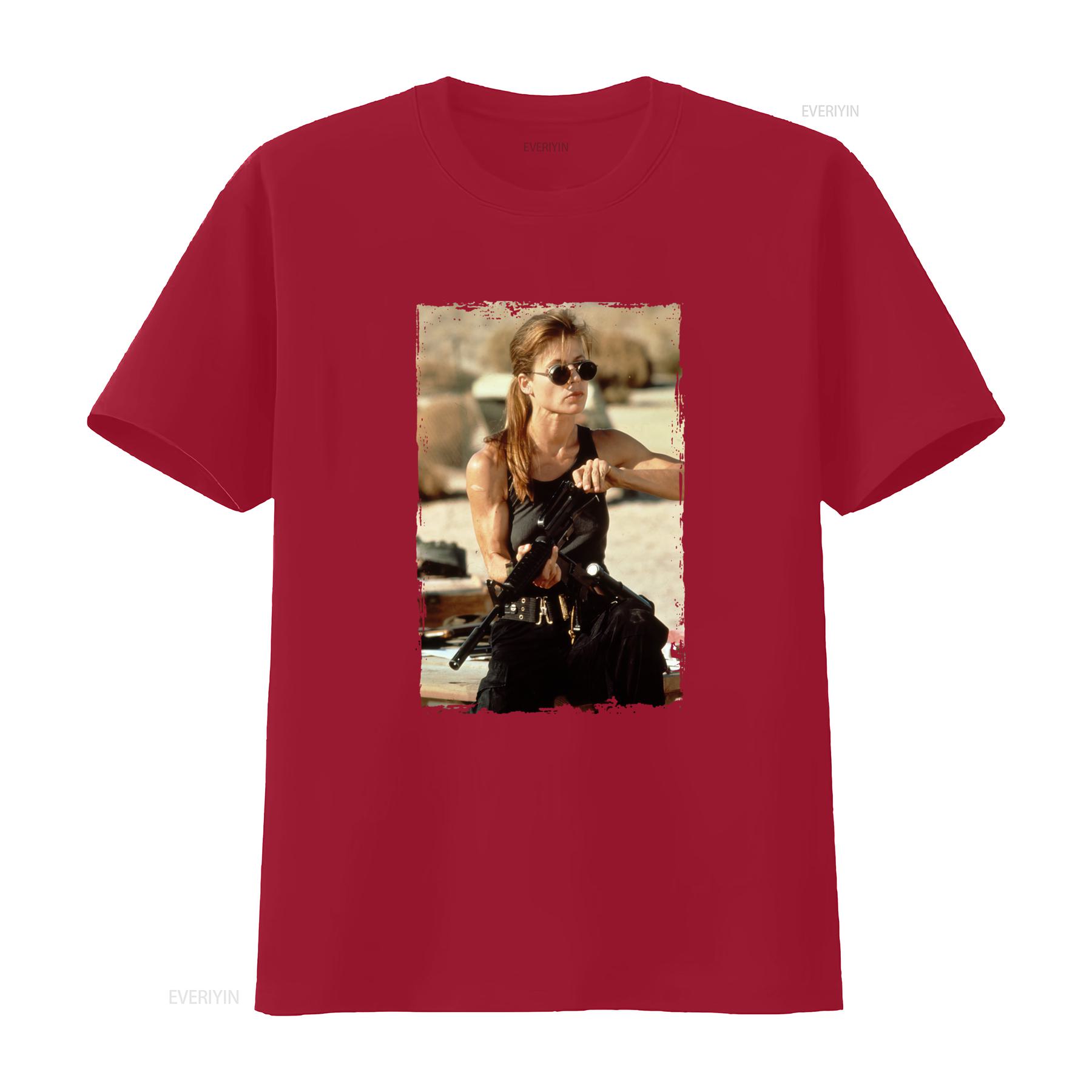 Sarah Connor Terminator 2 T Shirt Action Movie Inspired Retro Style Perfect for Fans vintage Washed Comfortable S