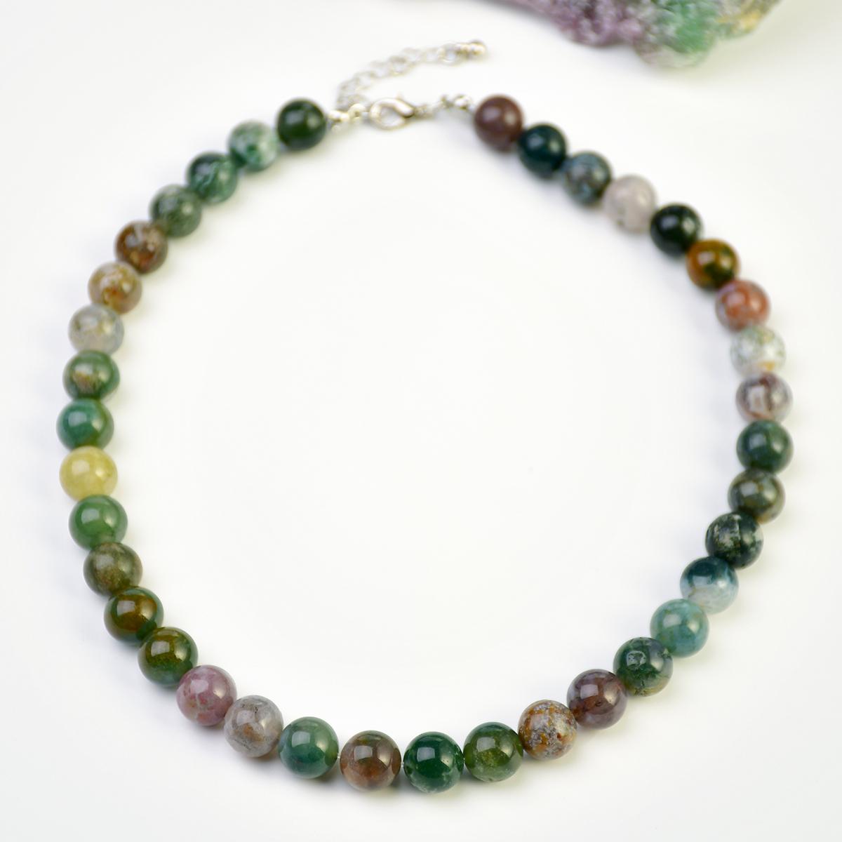 

1 шт. Винтажное ожерелье из натурального камня индийского агата 4-10 мм, женское изысканное модное осенне-зимнее праздничное ручной работы с цирконом