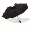 Kuromi Sanrio Automatic Folding Umbrella with Sturdy Iron Frame, Portable Compact Travel Umbrella All-Season Use Parties 0807077