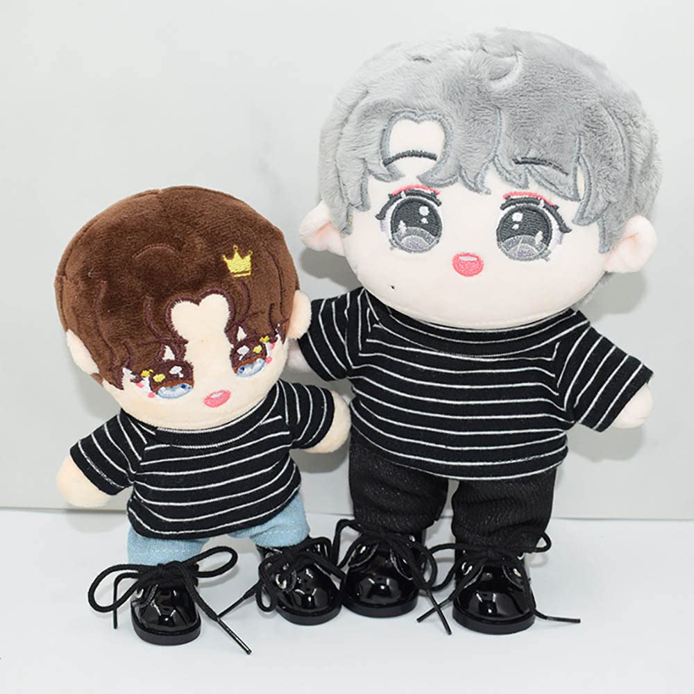 niannyyhouse T-shirt 20cm Plush Cotton Doll Dress-Up (Pink+Black)