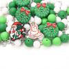 6/32PCS Multi-Size Christmas-Themed Silicone Beads Set, Perfect for DIY Crafting Keychains, Necklaces, Bracelets & More