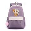 Zaino in Tela Stampata Orsetto 26 Lettere dell'Alfabeto Inglese Cartella Scolastica Zaino Kawaii per Ragazza Zaino per Libri Borsa Scolastica Studente Regalo Teen