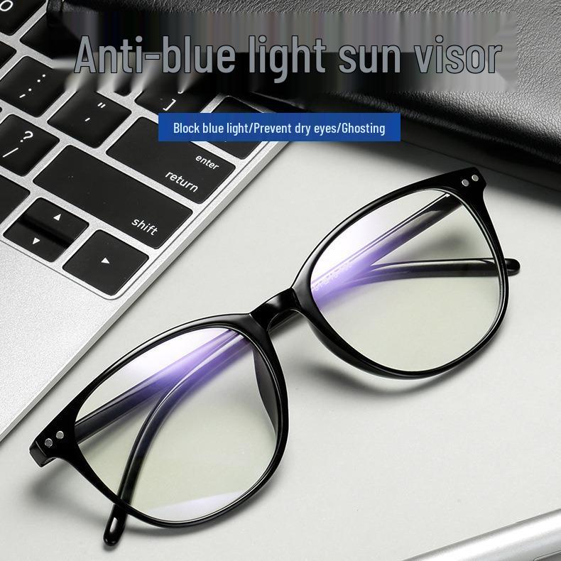 Unisex Round Frame S6008 Eye Protection Glasses with Rivet Style - Blue Light Blocking for Mobile and Computer Screens