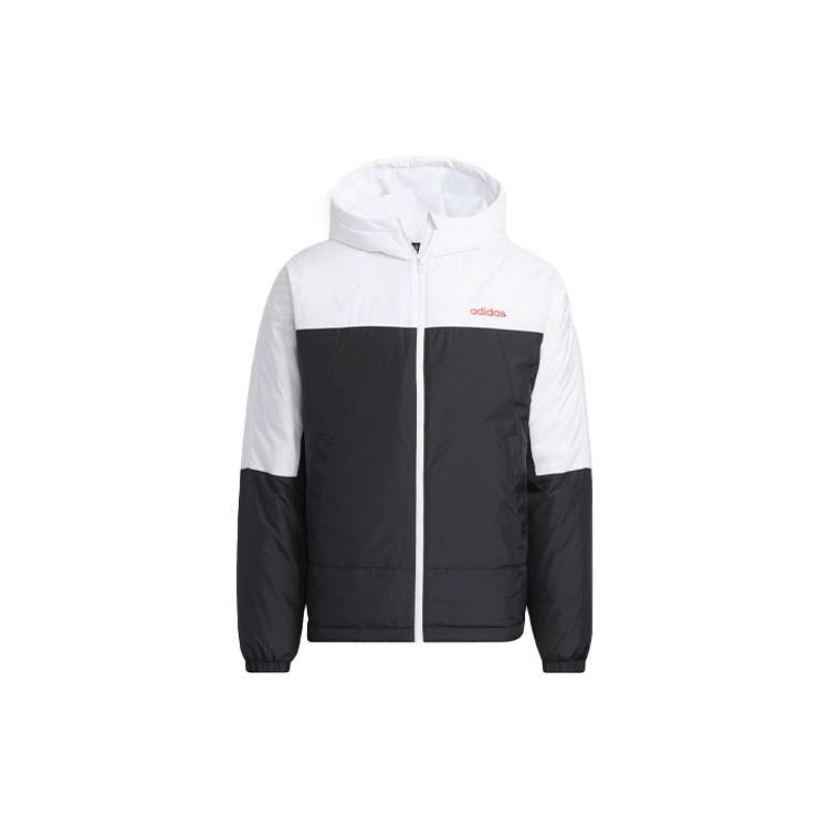 Men s adidas neo Dwn Cb Brd Jk Large Logo Printing Contrasting Colors Stay Warm Hooded Down Jacket Black H45258 S