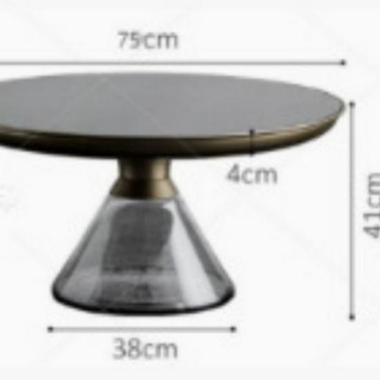 Minimalist Tempered Glass Coffee Table with Wrought Iron Design - Small Luxury Side Table for Living Room or Office
